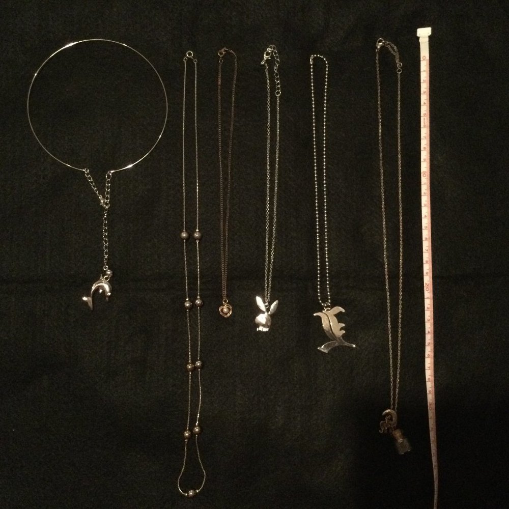 Lot of 6 women's necklaces pendant metal chain various size